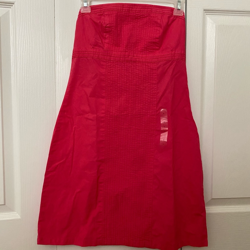 GAP Strapless Bright Pink Cotton Mini Dress NWT